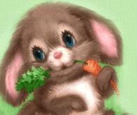 Sweet Bunny Eating a Carrot