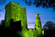 A castle in Ireland turned Green for St. Patrick's Day