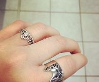 Cat and tiara ring