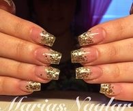 Gold shimmering nails