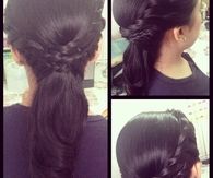 Black braid tie up