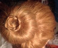 Sock bun with braided flower