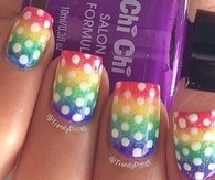 Rainbow polka dot nails