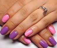 Pink and purple nail mix
