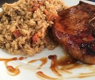 Honey glazed pork chop