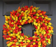 Spring Wreath of Tulips