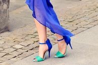 Blue & Green High Heel Sandals