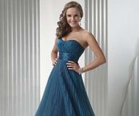 Aqua Blue Strapless Gown