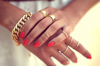Gold finger rings