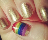 Rainbow gold nails