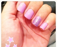 Pink glittery nails