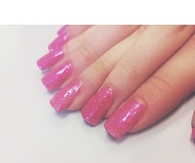 Pink sparkly nails