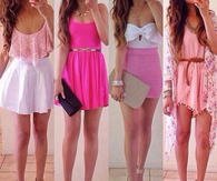 Cute pink spring and summer dresses