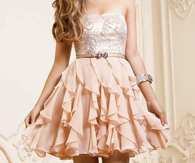 Peach ruffle dress