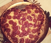 Pepperoni heart pizza