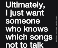 Someone who knows which songs not to talk over....