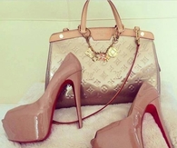 Glossy Beige Pumps