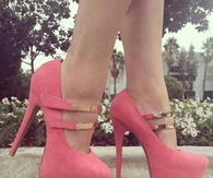 Pink Suede Pumps