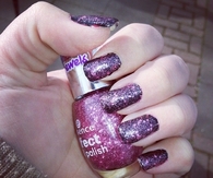 Purple glitter nails