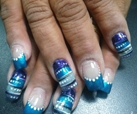 Blue designed nail art