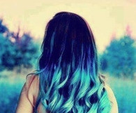 Blue green hair