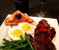 Steak and eggs