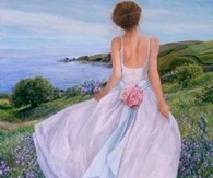 Woman looking at Ocean