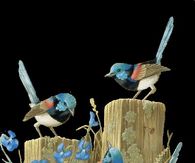 Birds & Blue Flowers