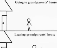 Going and leaving grandparents house