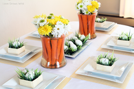 Easter tablescape and carrot centerpiece