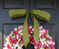 Tulips spring and easter wreath