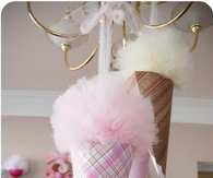 Tulle pom ice cream cones