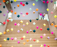 3D Hanging colorful diamonds