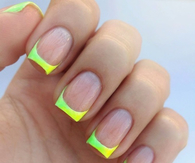 Neon green french tip nails