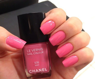 Pink square nails by Chanel