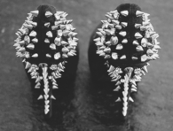 Spiked black heels