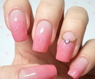 Pink ombre glitter nails