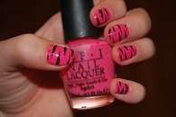 Pink tiger print OPI nails