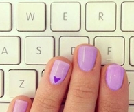 Lavender heart nails