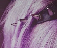 Purple hair and spikes