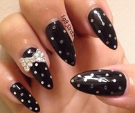 Black nails with a bit of silver