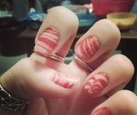 Pink marble nails