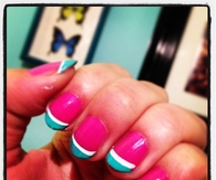 Neon french manicure tonight