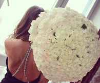 Large bouquet of white roses