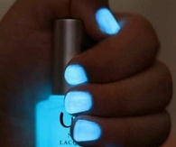 Blue Glow in the dark nails