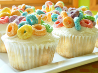 Fruit loop cupcakes