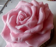 Pink rose cupcake