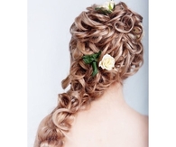 Curly wedding style hair