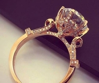 Gold band diamond ring