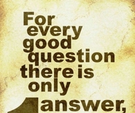One answer, God
